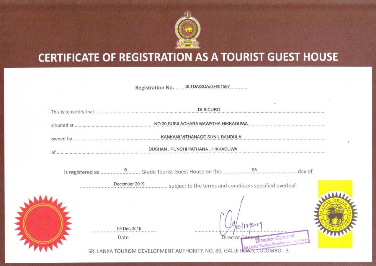 Di Sicuro Tourist Inn Hikkaduwa Kültér fotó